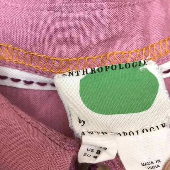 Anthropologie county fair pink hot balloon embroidered top - Picture 6 of 11